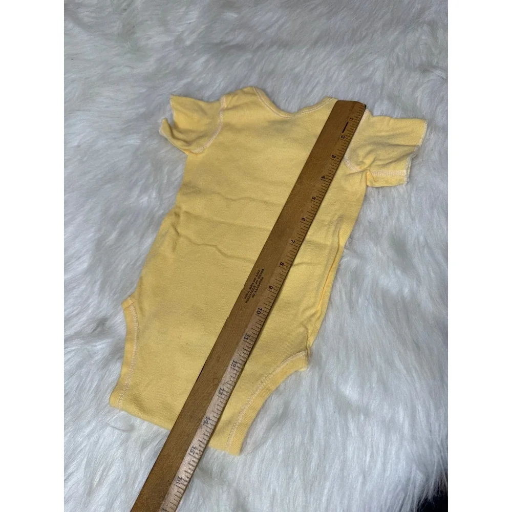 Vintage‎ Gerber Baby Short Sleeve One-Piece Bodysuit Yellow M 19-26 lbs Cotton